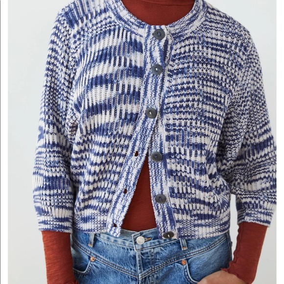 Mini Fisherman Cardigan- Blue Space Dye - Picture 3 of 6